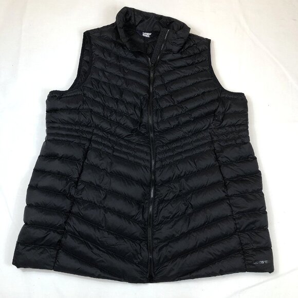 Lands End Womens Black Down Puffer Full Zip Long Vest Size 2X (20-22 W) - Picture 10 of 10